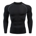 Camiseta masculina esportiva de compressão, secagem rápida, ideal para treino, academia e corrida.
