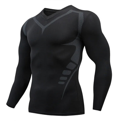 Camiseta masculina esportiva de compressão, secagem rápida, ideal para treino, academia e corrida. academia,academia masculino,camisa masculina,camisas,camisas de compressão,camisas de manga longa,Compressão,esportes,esportivo,hihg-quality,Homem,inteligen