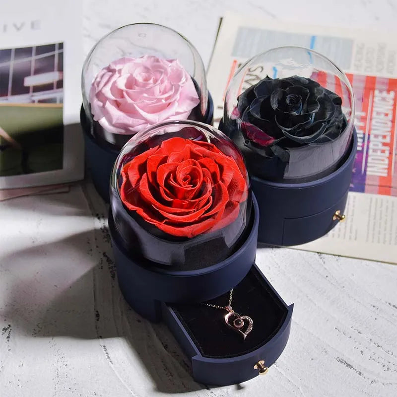 🌹 Caixa de Joias Eternal Rose — Onde o Amor se Torna Eterno