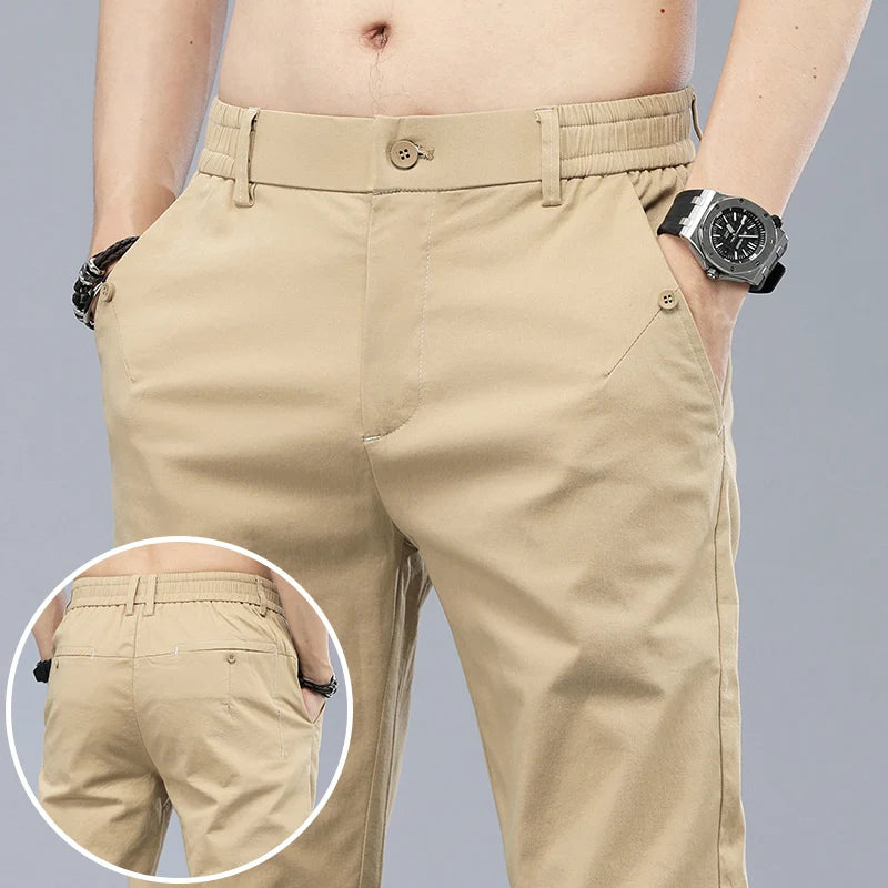 Calça Casual Masculina Clássica Coreana 2025.