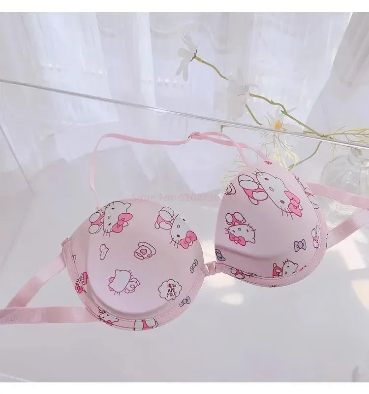 🌸 Conjunto de Sutiã Sanrio Hello Kitty – Sweet Underwear (fofo, sensual, push-up, presente para meninas) 🌸