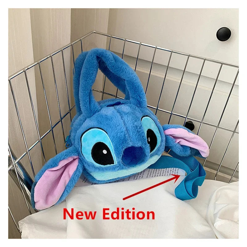 Bolsa de ombro infantil de pelúcia do Stitch