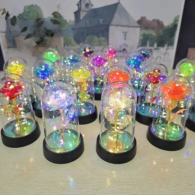 Luz noturna de rosa realista e eterna - Mais do que uma Luminária, um Presente para a Alma