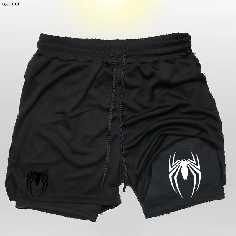 🕷️ 2099 Spider Sport Shorts 2 em 1 — Mais que um Short, Uma Armadura da Nova Era Masculina