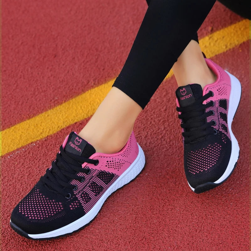 2025 Sapatos Esportivos Femininos – Moda Plataforma, Tênis Femininos Primavera/Inverno, Flats de Corrida