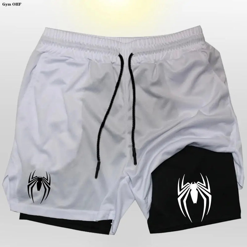 🕷️ 2099 Spider Sport Shorts 2 em 1 — Mais que um Short, Uma Armadura da Nova Era Masculina
