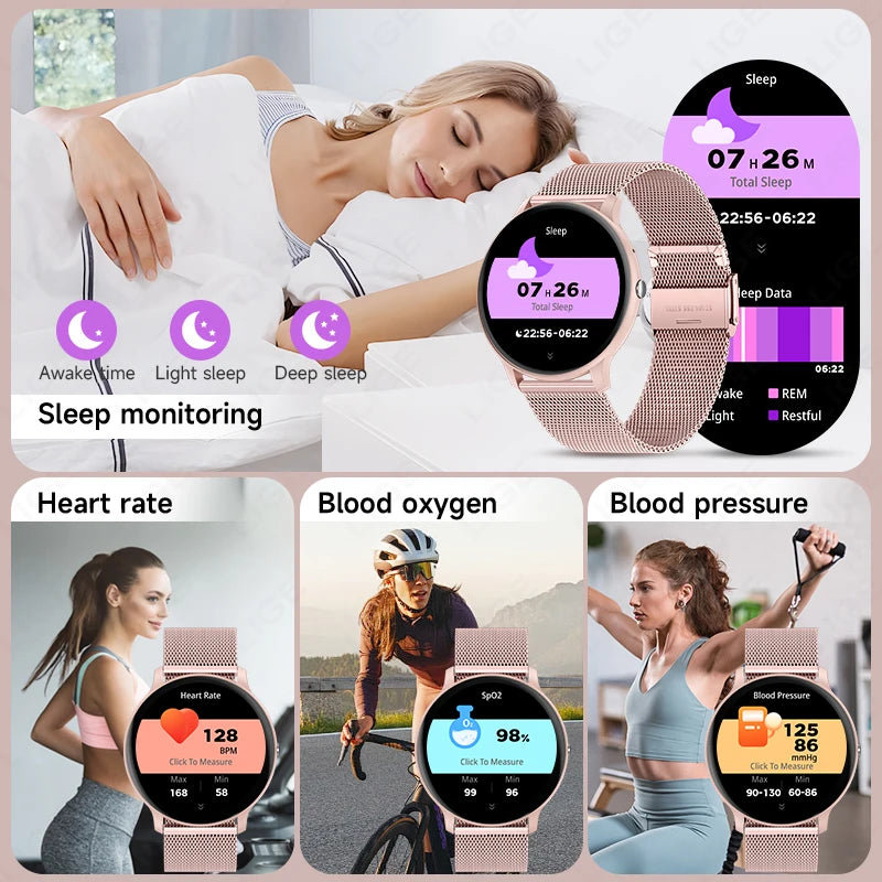 Relógio Inteligente Feminino ⌚ LIGE 2025 — O Relógio que Ouve Sua Alma Antes do Seu Pulso