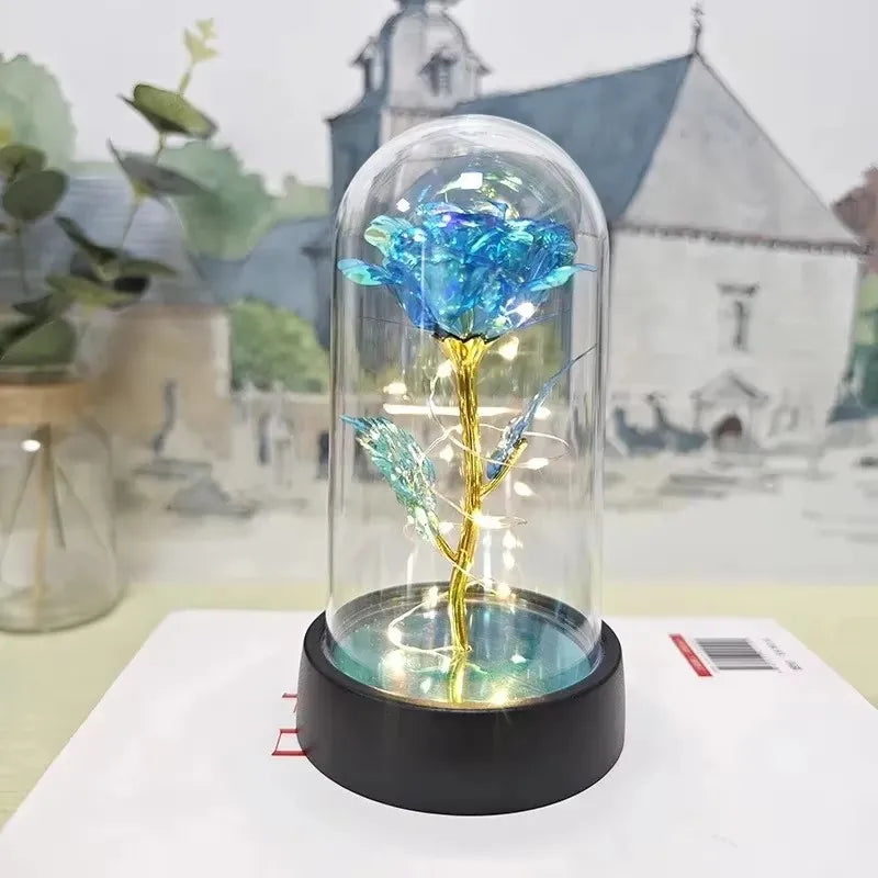 Luz noturna de rosa realista e eterna - Mais do que uma Luminária, um Presente para a Alma