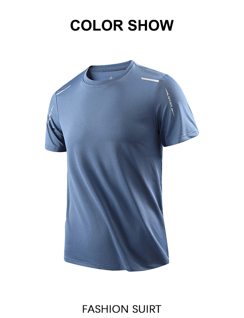 CHRLCK – Camiseta masculina esportiva de secagem rápida, respirável, com elasticidade macia para caminhada, pesca e esportes ao ar livre