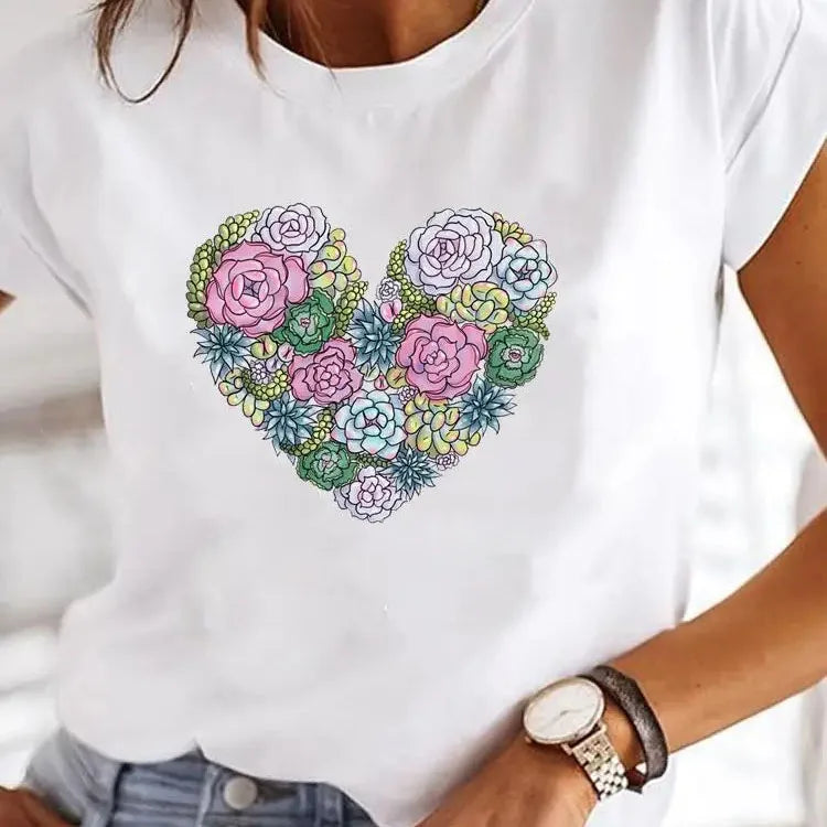 Camiseta Feminina Coração Amor Verão Y2K 💖 Vista o Amor que Você Esqueceu de Sentir