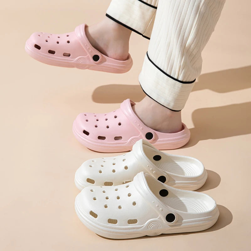 Tamancos femininos de verão, sandálias de sola grossa, chinelos de casa, sapatos de jardim