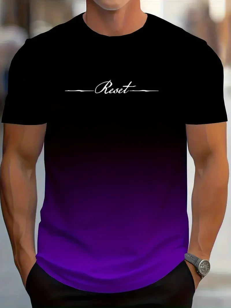 🔥 Vista a Sua Verdade – Camiseta Masculina 3D com Letras em Gradiente | Edição Limitada de Verão