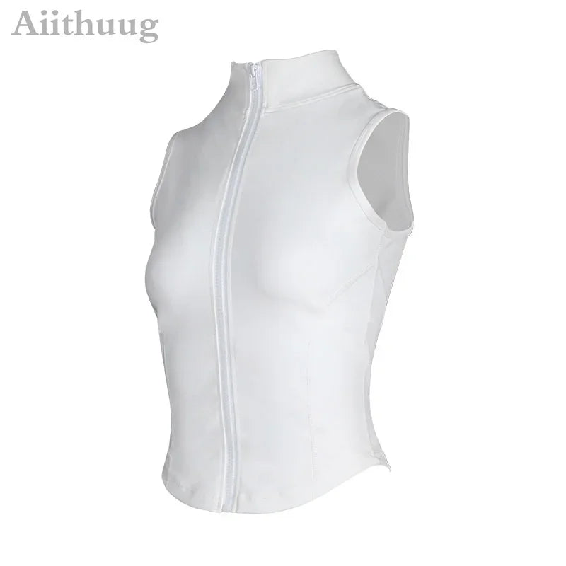 Aiithuug Colete Esportivo com Zíper e Gola Alta – Para Mulheres que Querem Muito Mais do que um Corpo em Forma