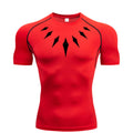 (Camisa de compressão masculina PANTERA NEGRA) — camiseta esportiva de academia com secagem rápida, elasticidade
