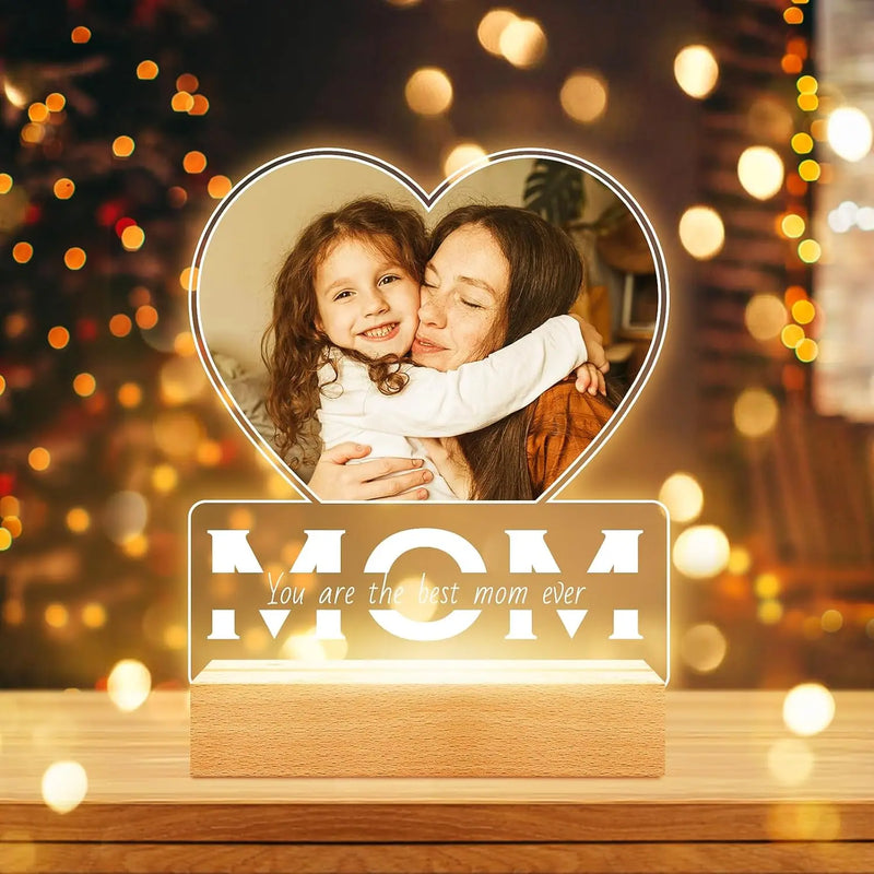 Placa de acrílico personalizada com luz noturna - O Presente que Encanta Corações.