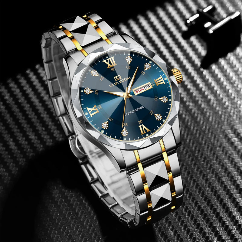 Relógio Masculino Water Diamond Luxury Night Glow