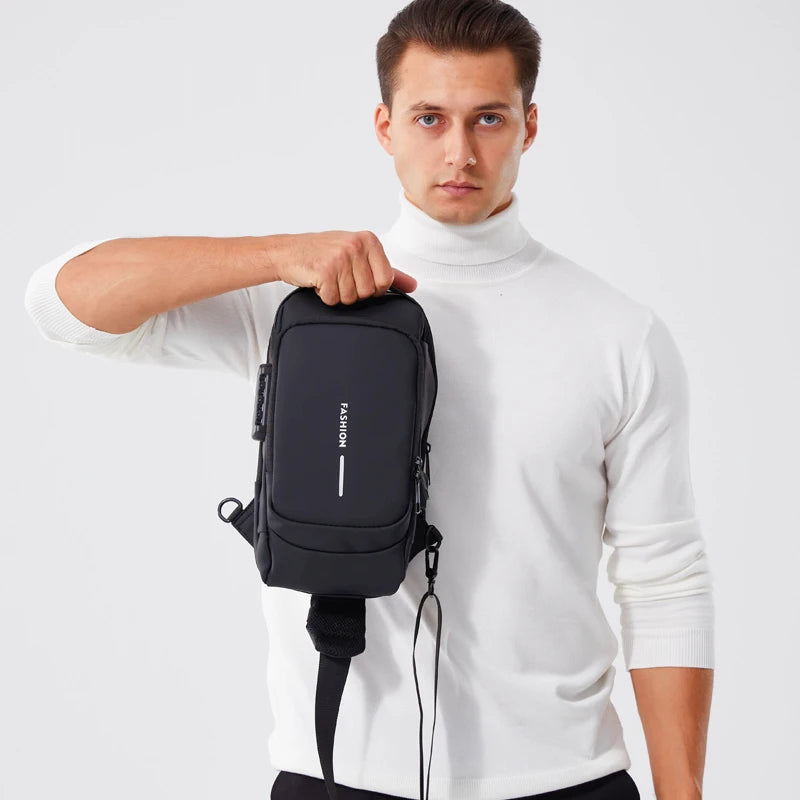 Descubra a Nova Era do Estilo e Segurança Masculina — Bolsa Transversal de Couro PU Antifurto, Clássica e Multifuncional