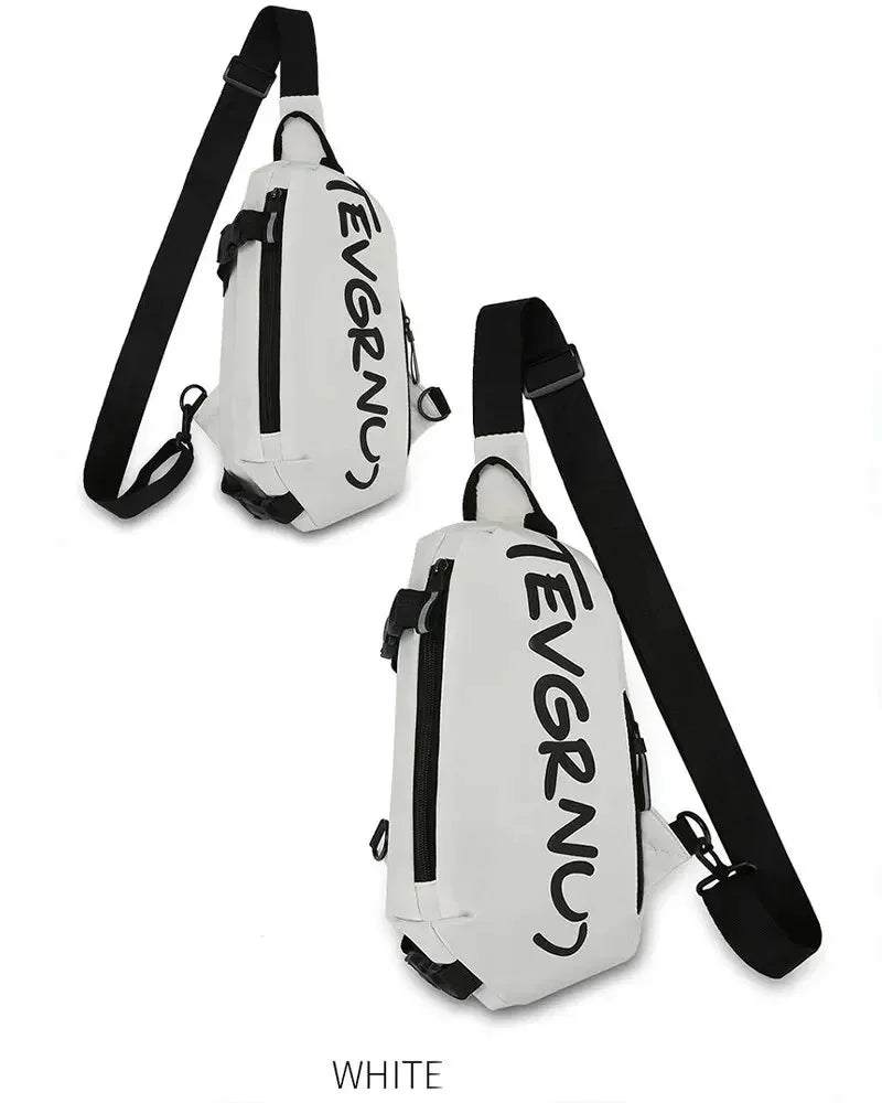 Bolsa de peito de nylon (unissex, moderna, funcional, para outono e inverno)