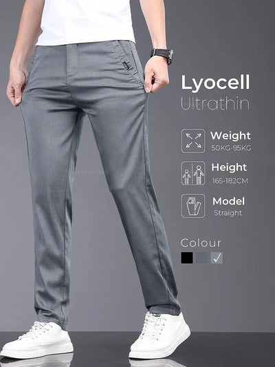 Calças Masculinas de Marca com Tecido Liocel Elástico Macio calça,calças,Homem,lançamentos,mais,Melhores,roupas,Vestuário