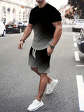Conjunto masculino tie-dye (camiseta + shorts, verão, confortável, tamanho até 6XL)