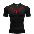 (Camisa de compressão masculina PANTERA NEGRA) — camiseta esportiva de academia com secagem rápida, elasticidade