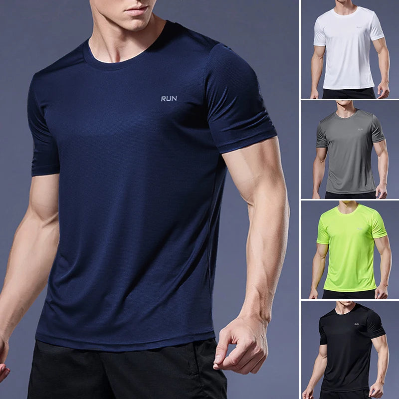 Camiseta Esportiva Masculina (corrida, futebol, compressão, secagem rápida, academia)