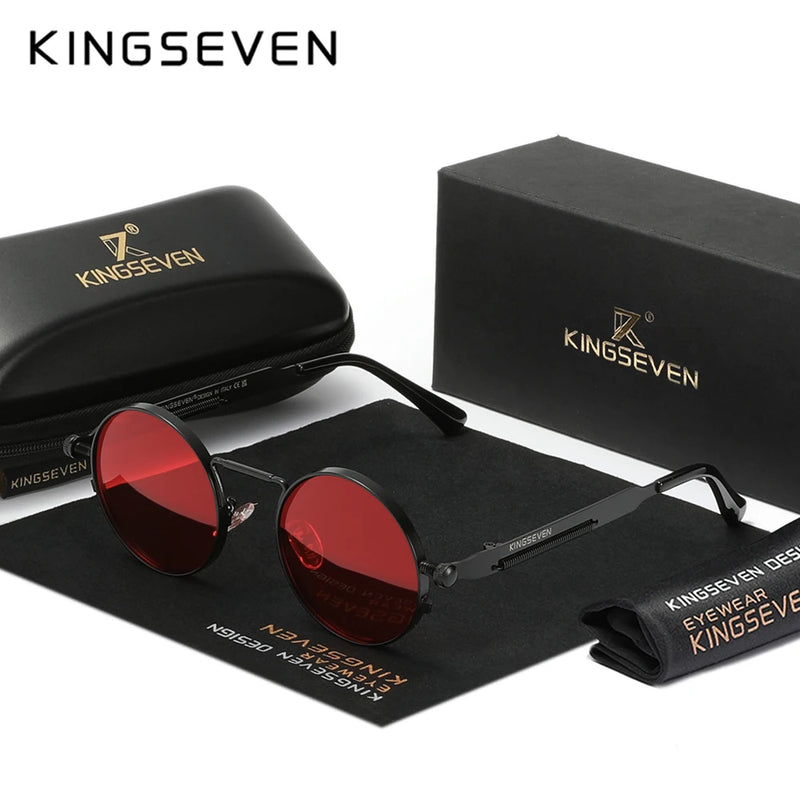 Óculos de Sol Redondos KINGSEVEN 2025 🔥 Transforme sua Visão. Proteja sua Essência.