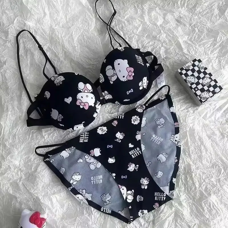 🌸 Conjunto de Sutiã Sanrio Hello Kitty – Sweet Underwear (fofo, sensual, push-up, presente para meninas) 🌸