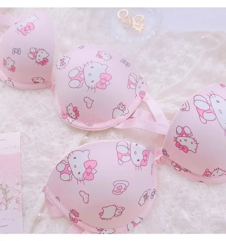 🌸 Conjunto de Sutiã Sanrio Hello Kitty – Sweet Underwear (fofo, sensual, push-up, presente para meninas) 🌸