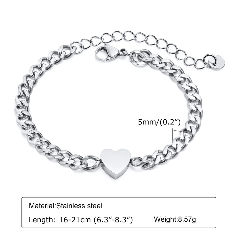 Pulseiras de Casal Vnox Love Heart – Um Símbolo Inquebrável de Amor e Conexão.