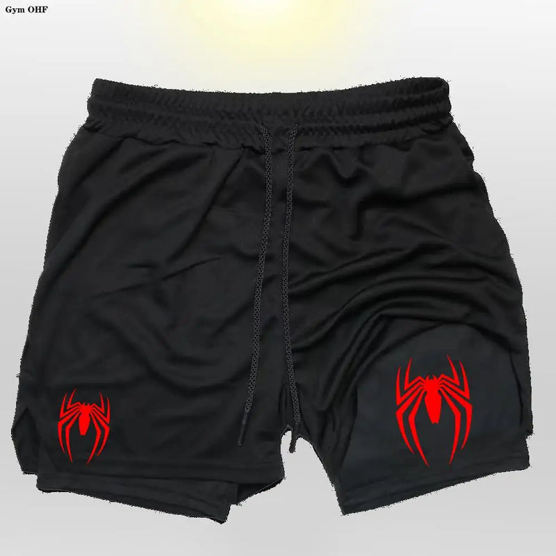🕷️ 2099 Spider Sport Shorts 2 em 1 — Mais que um Short, Uma Armadura da Nova Era Masculina