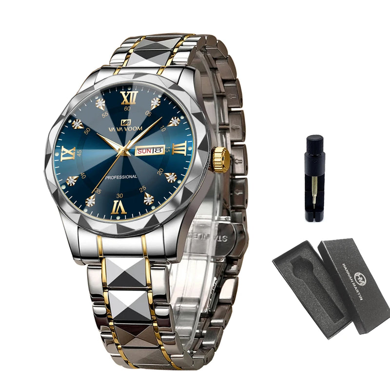 Relógio Masculino Water Diamond Luxury Night Glow