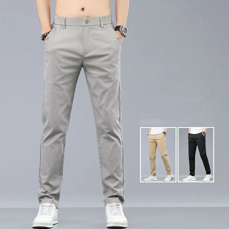 Calça Casual Masculina Clássica Coreana 2025.