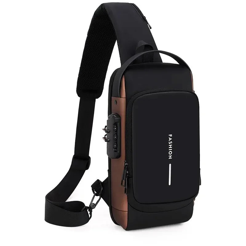 Descubra a Nova Era do Estilo e Segurança Masculina — Bolsa Transversal de Couro PU Antifurto, Clássica e Multifuncional