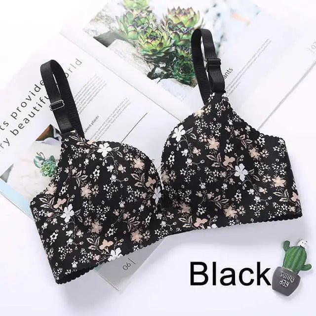 Sutiã Feminino Sem Costura com Estampa Floral - 🌸 Beleza que Abraça, Conforto que Liberta
