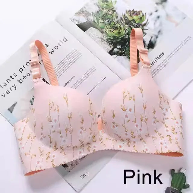 Sutiã Feminino Sem Costura com Estampa Floral - 🌸 Beleza que Abraça, Conforto que Liberta