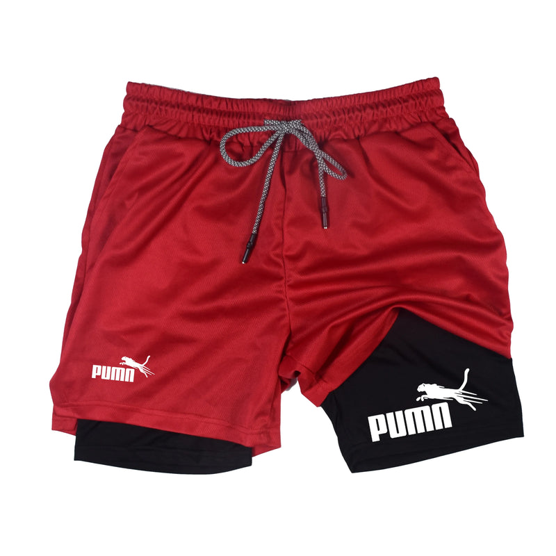 shorts masculinos 2 em 1 de camada dupla, compressão e secagem rápida (M a 3XL)