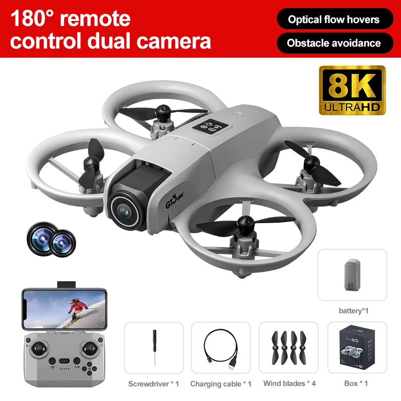 NOVO Mini Drone GT3 Dobrável com Câmera 8K – A Revolução da Fotografia Aérea ao Seu Alcance!