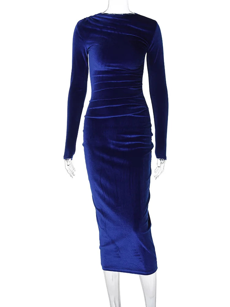 ✨ Vestido Midi de Veludo Dulzura — Primavera/Verão 2025