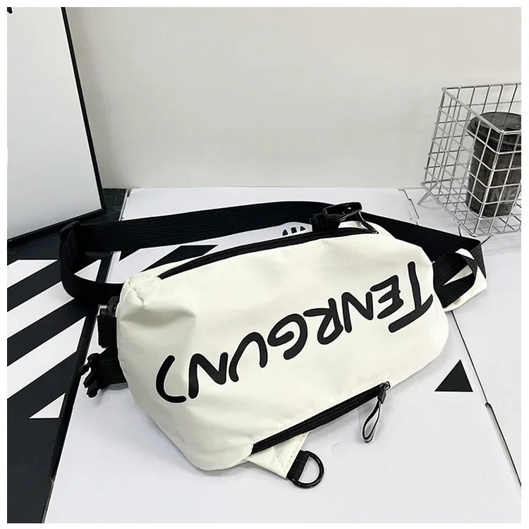 Bolsa de peito de nylon (unissex, moderna, funcional, para outono e inverno)