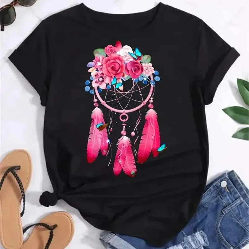 🌙 Camiseta Apanhador de Sonhos – Para Mulheres Que Sentem Que Vieram a Este Mundo Por Algo Maior