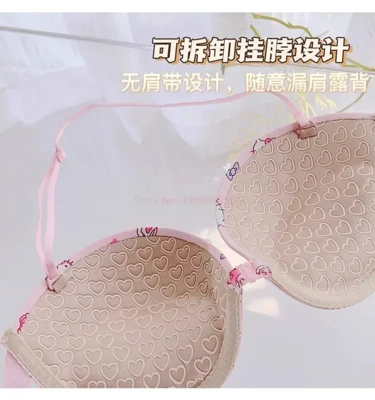 🌸 Conjunto de Sutiã Sanrio Hello Kitty – Sweet Underwear (fofo, sensual, push-up, presente para meninas) 🌸