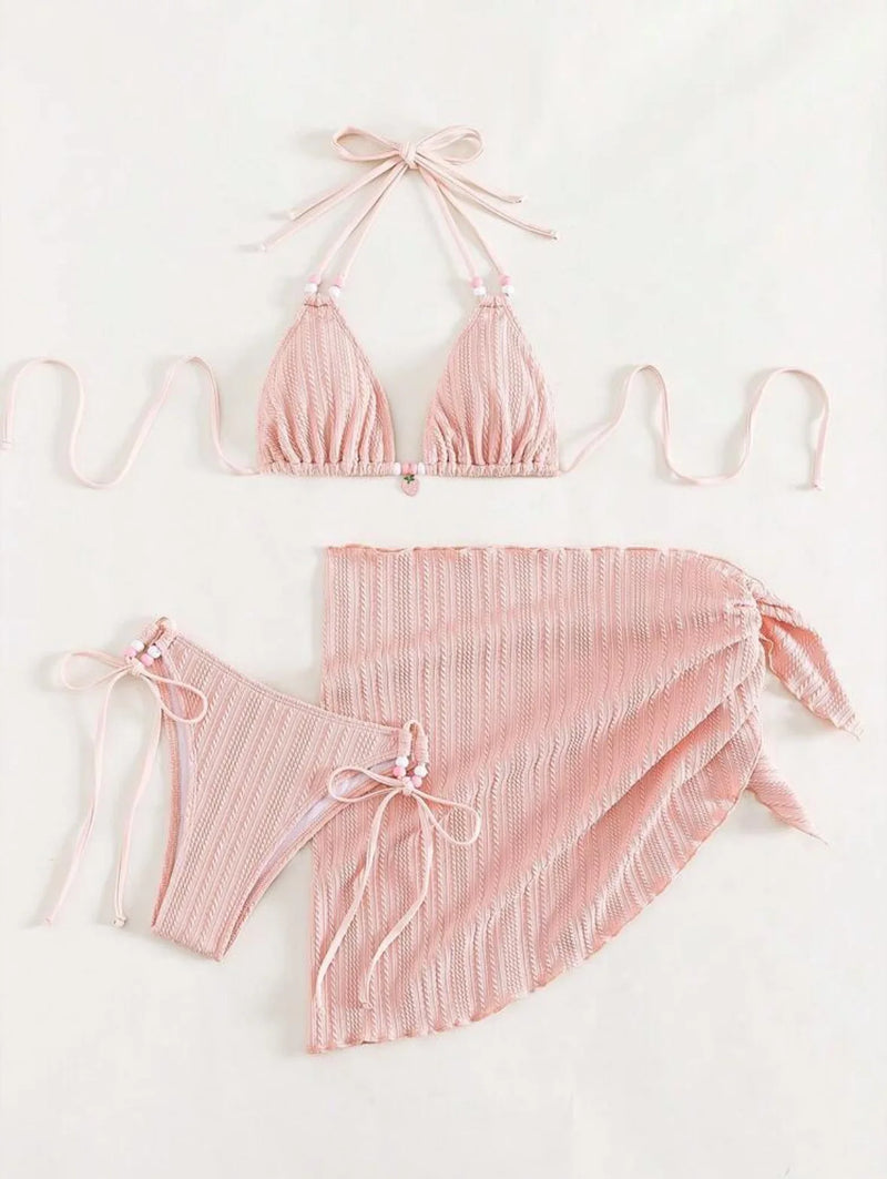 ✨ Liberte sua Deusa Interior com o Conjunto de Biquíni Rosa Micro Mini – 4 Peças de Pura Autenticidade ✨