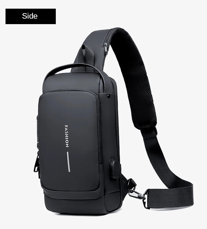Descubra a Nova Era do Estilo e Segurança Masculina — Bolsa Transversal de Couro PU Antifurto, Clássica e Multifuncional