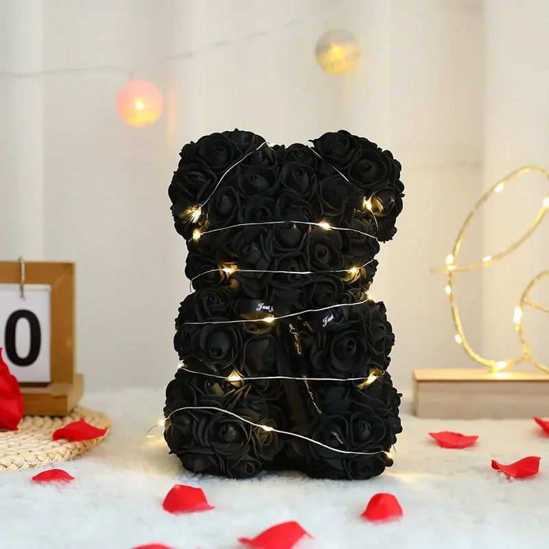 Urso de pelúcia artificial de 25 cm com caixa de presente romântico - 🧸 Mais que um Presente: Um Gesto que Fala com a Alma