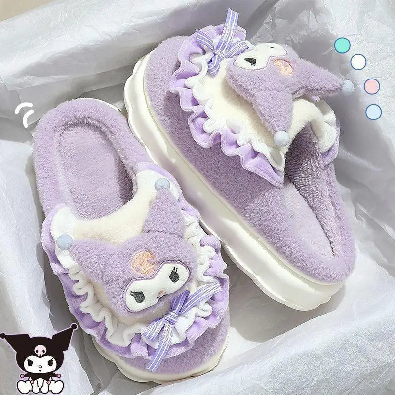 🌸 Pantufas Sanrio de Algodão | Hello Kitty, Kuromi e Cinnamoroll