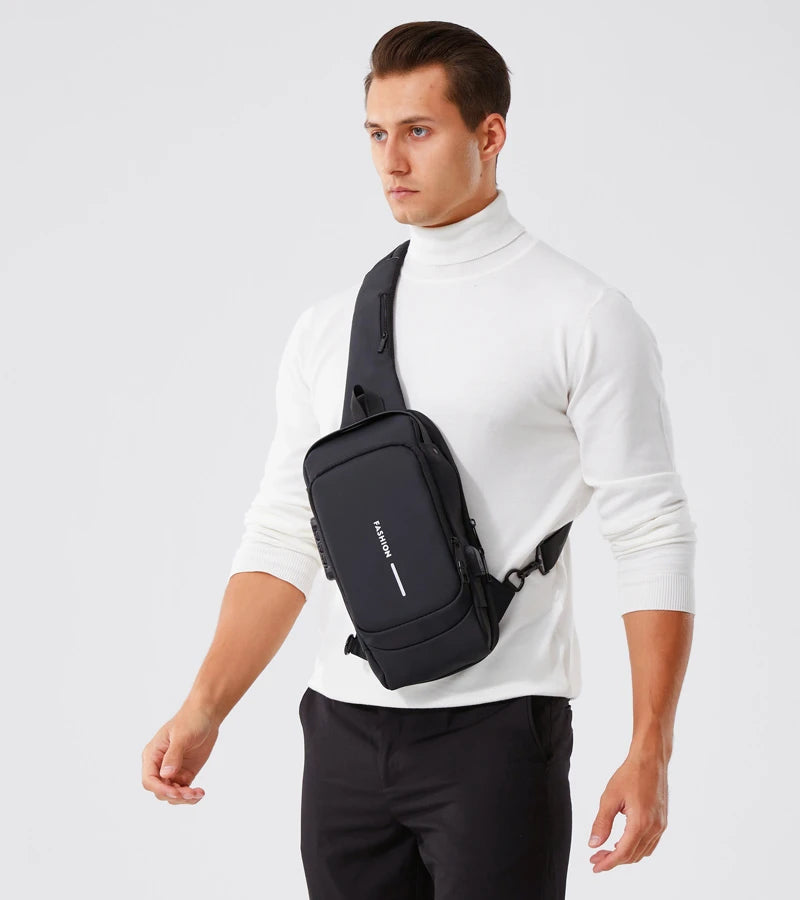 Descubra a Nova Era do Estilo e Segurança Masculina — Bolsa Transversal de Couro PU Antifurto, Clássica e Multifuncional