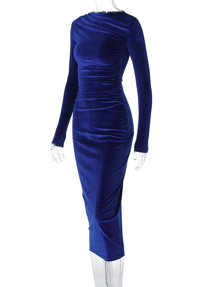 ✨ Vestido Midi de Veludo Dulzura — Primavera/Verão 2025