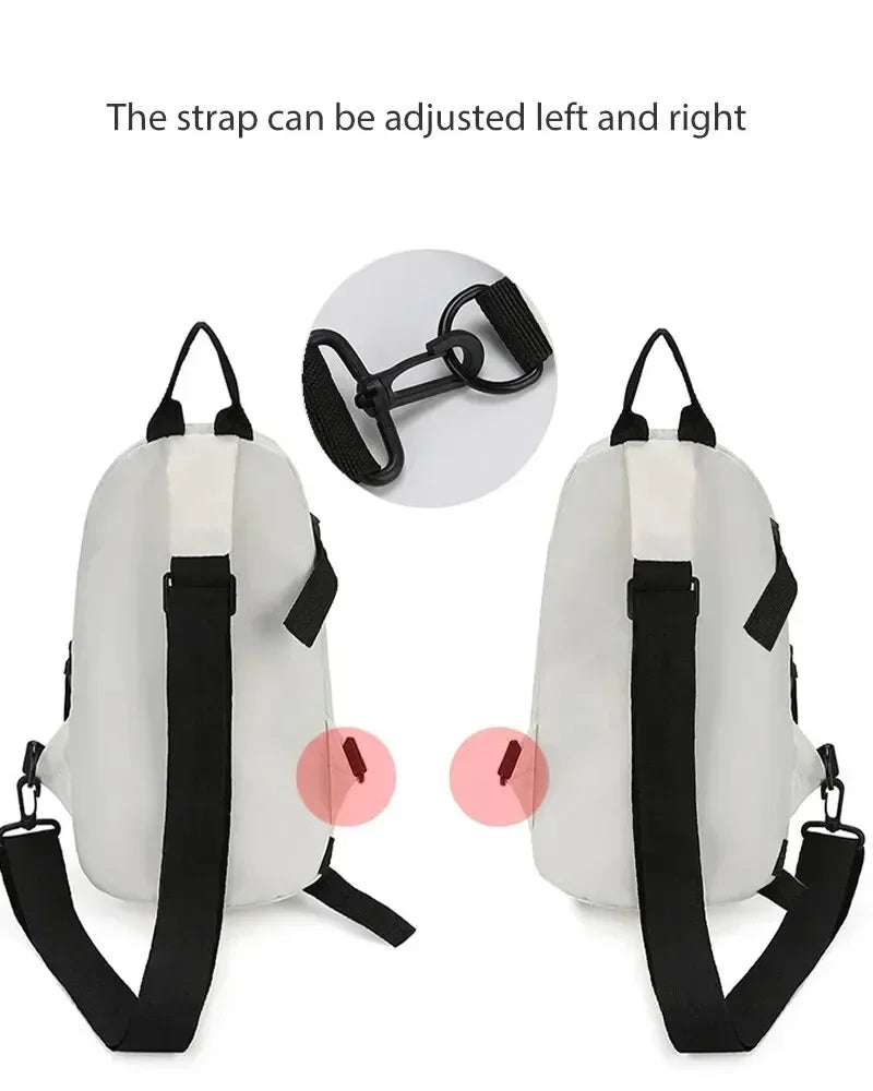 Bolsa de peito de nylon (unissex, moderna, funcional, para outono e inverno)