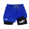 shorts masculinos 2 em 1 de camada dupla, compressão e secagem rápida (M a 3XL)